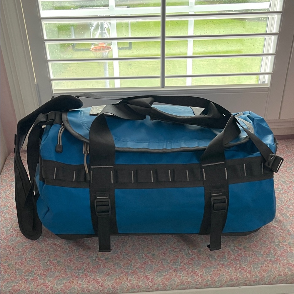 North Face - Base Camp  Blue Duffel Bag with Black Accents